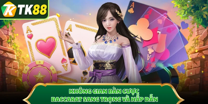 Không gian bàn cược baccarat sang trọng và hấp dẫn